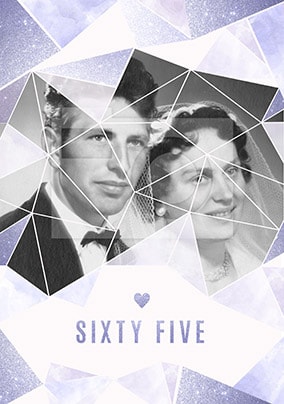 Personalised 65th Wedding Anniversary Card With Photo Upload - Shiny - Giant (A3) - By Funky Pigeon