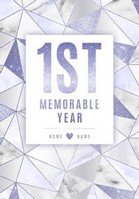 1st Memorable Year Anniversary Card