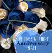 Sapphire 45th Anniversary Card - Blue & White
