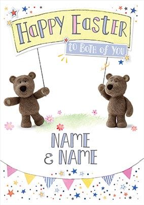 Barley Bear - To Both Personalised Easter Card