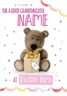 Barley Bear - Granddaughter At Easter Personalised Card