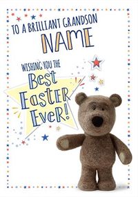 Tap to view Barley Bear - Grandson At Easter Personalised Card