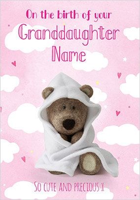 Barley Bear - New Granddaughter Personalised Card