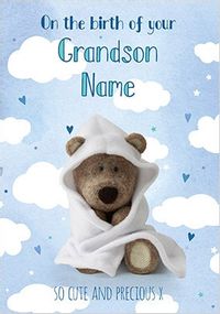 Barley Bear - New Grandson Personalised Card