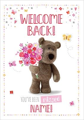 Barley Bear - Welcome Back Personalised Card