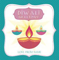 Tap to view Diwali Greetings Diya Personalised Card
