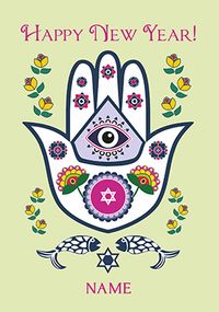 Tap to view Happy New Year Hamsa Personalised Card