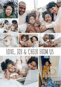 Tap to view Cancer Research Love Joy and Cheers from Us Multi Photo Card