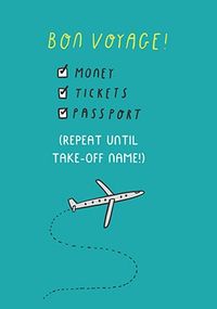 Happy Jet Setting Personalised Card