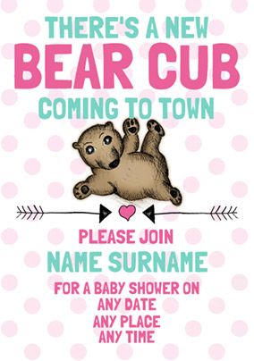 Look Who's Drawing - Baby Shower Invitation Girl Cub