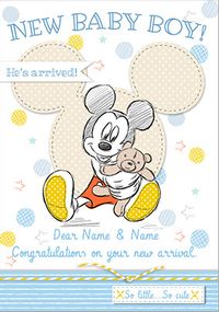 Disney Baby Mickey New Baby Card - Baby Boy Congrats