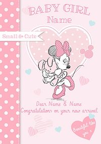 Disney Baby Minnie New Baby Card - Baby Girl Congrats