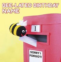 Tap to view Bee-Lated Birthday Card - Knit & Purl