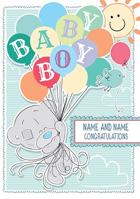 Baby Boy Congratulations Personalised Card Funky Pigeon