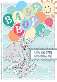 Baby Boy Congratulations Personalised Card