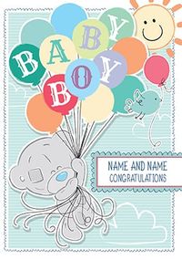 Tap to view Baby Boy Congratulations Personalised Card