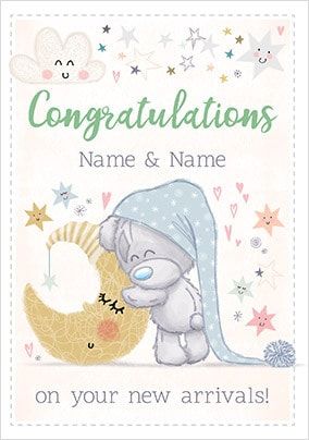 Twins - New Arrivals Personalised Card