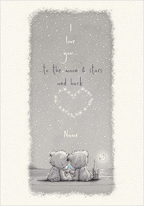Me To You - To The Moon & Stars Personalised Card - Giant (A3) - By Funky Pigeon