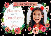 Tap to view Neon Blush - Thank You Teacher Card I'd Pick You Photo Upload