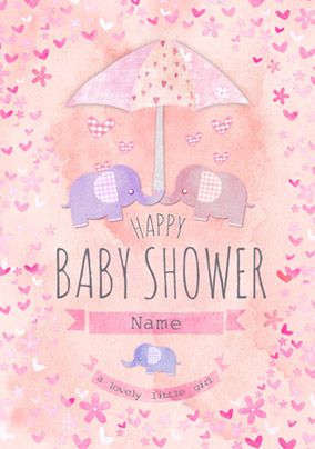 Button Nose - Baby Shower Card Little Girl
