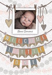 Tap to view Welcome Little One bunting photo Card