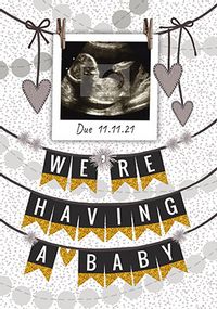 We're having a Baby bunting photo Card