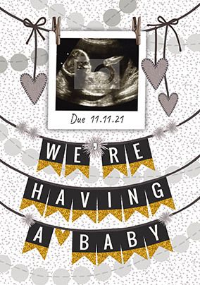 We're having a Baby bunting photo Card
