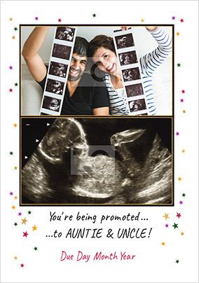 Promoted to Auntie & Uncle New Baby photo Card