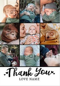 Tap to view New Baby 9 Photo Thank You Card