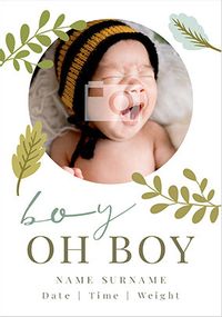 Tap to view Boy oh Boy New Baby photo Card