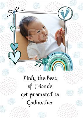 Friend Promoted to Godmother New Baby Photo Card