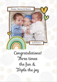 Tap to view New Baby Triplets Photo Card