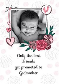 Promoted to Godmother New Baby Photo Card