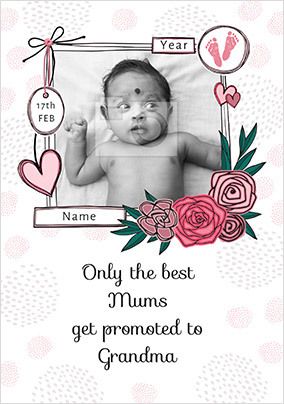 Promoted to Grandma New Baby Photo Card