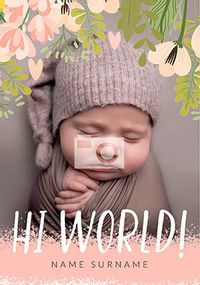 Baby Girl Announcement photo Card