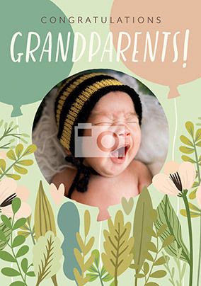 Congratulations Grandparents New Baby Photo Card