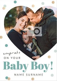 Congrats on your New Baby Boy Photo Card