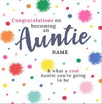 Congrats Auntie New Baby Personalised Card