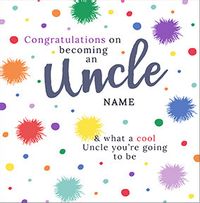Congrats Uncle New Baby Personalised Card