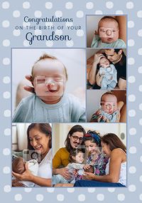 Birth Of Your Grandson Photo Card