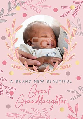 New Baby Great Granddaughter Photo Card
