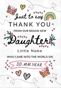 Thank You From Our Brand New Daughter Card