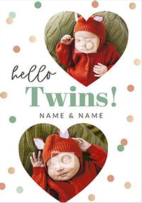 Spots Hello Twins Photo Card