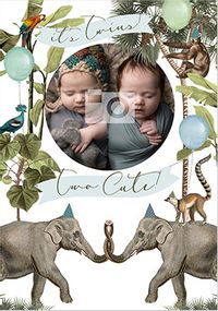 New Twin Baby Boys Photo Card