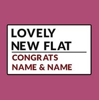 Lovely New Flat Personalised New Home Card