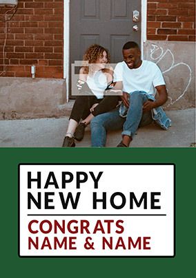 Happy New Home Street Sign Photo Card