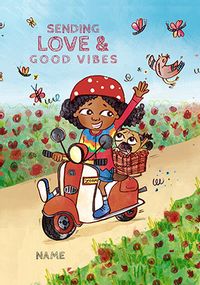 Love and Good Vibes Personalised Card