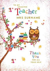 To My Amazing Teacher Personalised Card