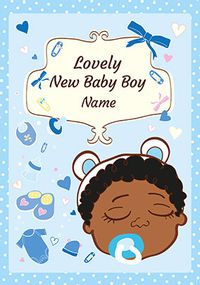 Lovely New Baby Boy personalised Card