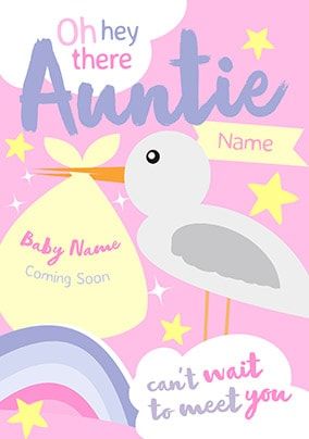 Auntie - Can't Wait To Meet You Personalised Card